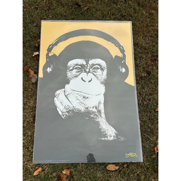 Original 2005 steez poster monkey wearing headphones - Picture 3 of 3